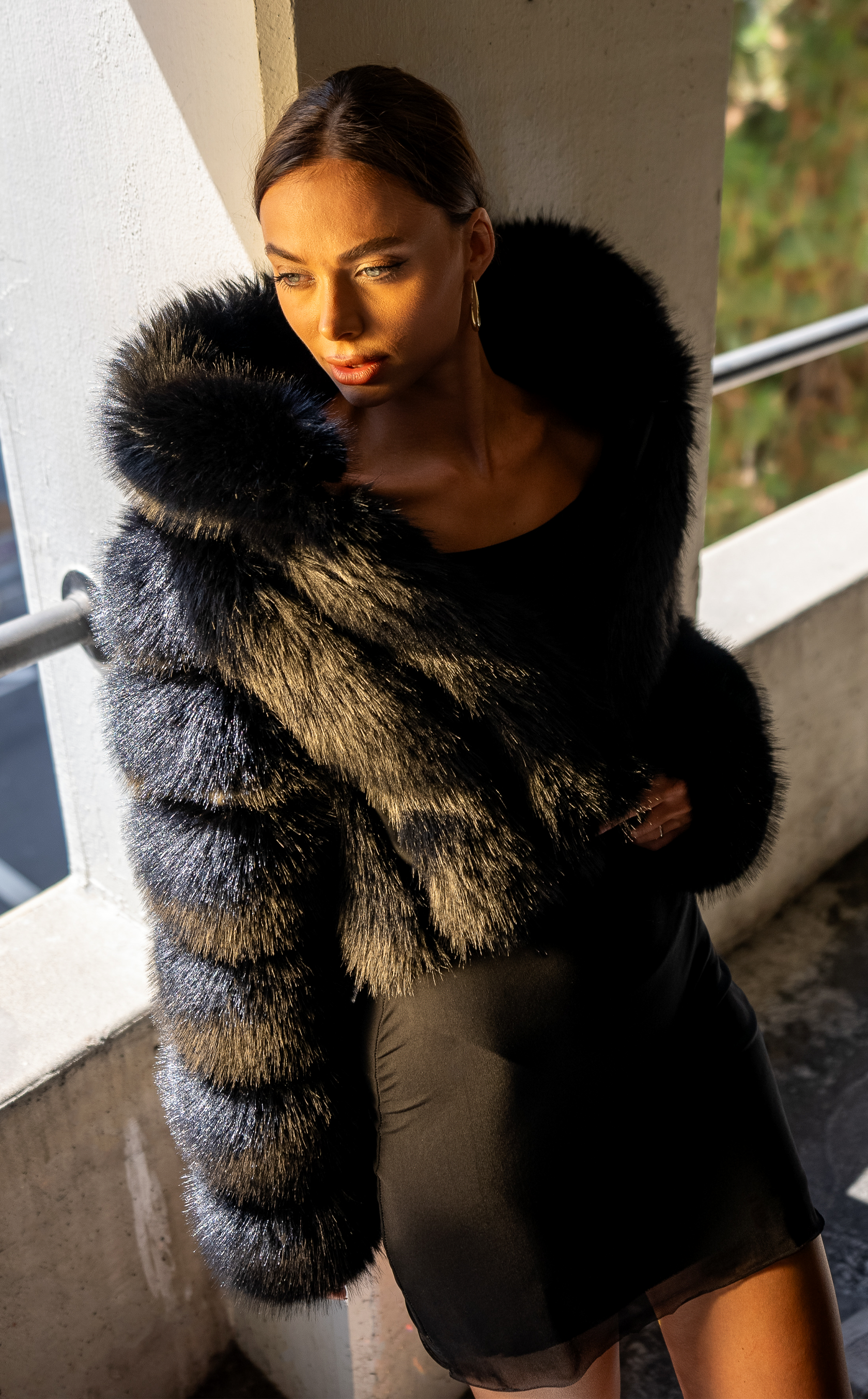 JOLENE-BLK FAUX FUR JACKET | AZALEA WANG