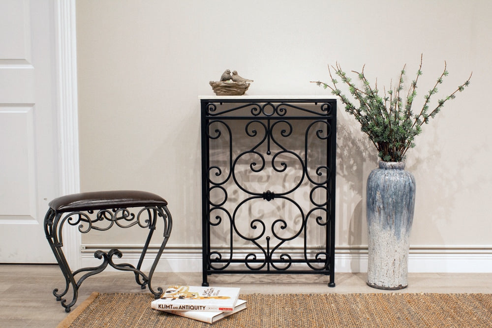 コンソールテーブル 天板大理石 W62cm ロートアイアン | ホーム