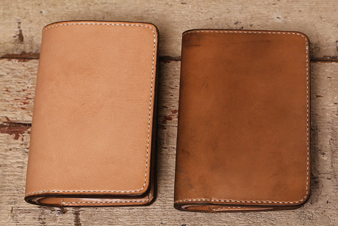 極上ヌメ革財布、手縫いシリーズの経年変化～3か月目 | 頑固オヤジ店主