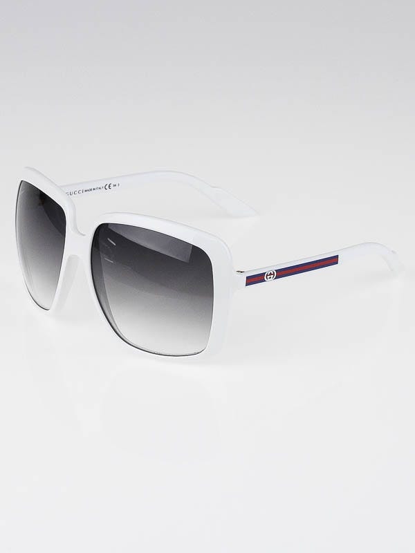 Gucci White Frame Vintage Web Sunglasses-3108 | Yoogi's Closet