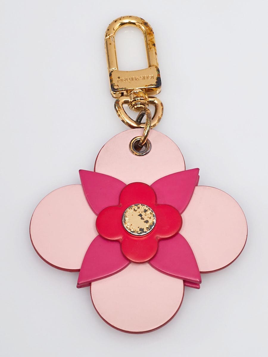 Louis Vuitton Pink/Red Leather Blooming Flowers Totem Key Holder