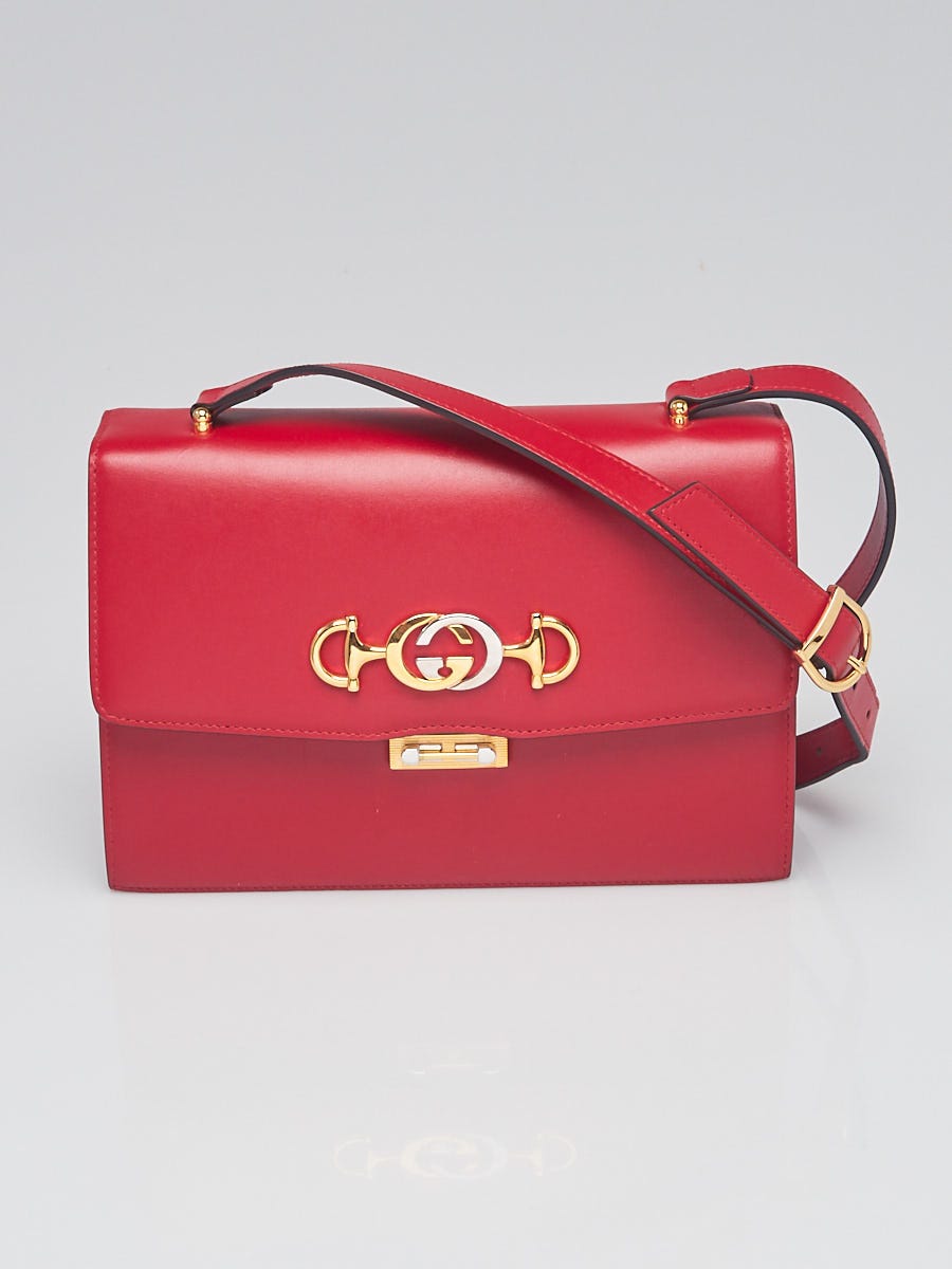 Gucci Red Smooth Calfskin Leather Small Zumi Shoulder Bag