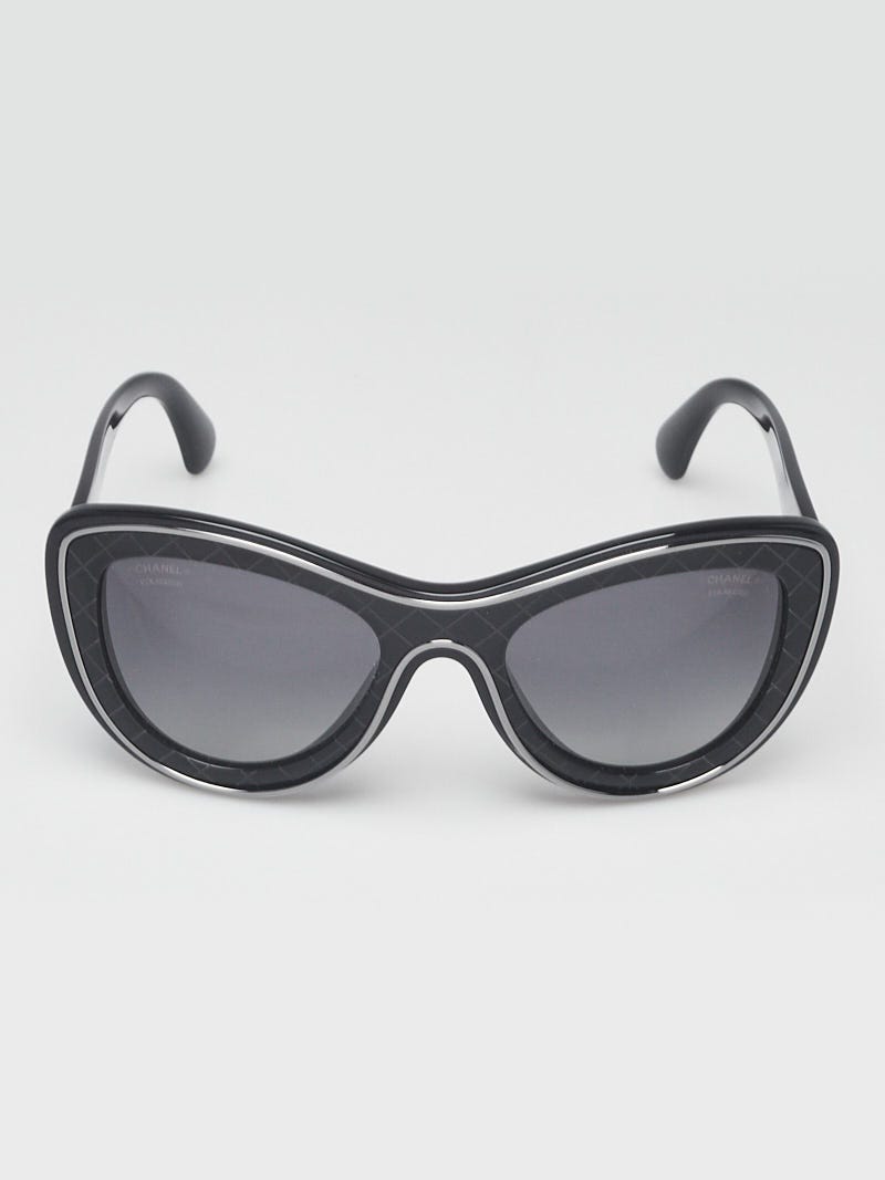 Chanel Black Acetate Frame Cat-Eye Polarized Sunglasses-5397