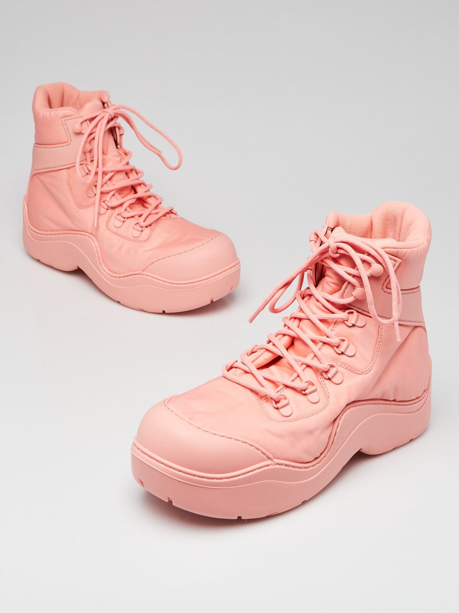 Bottega Veneta Flamingo Pink Technical Fabric/Rubber Puddle Bomber