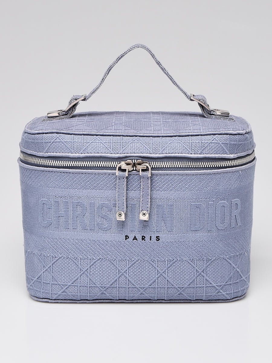 Christian Dior Blue Cannage Embroidery Canvas DiorTravel Vanity