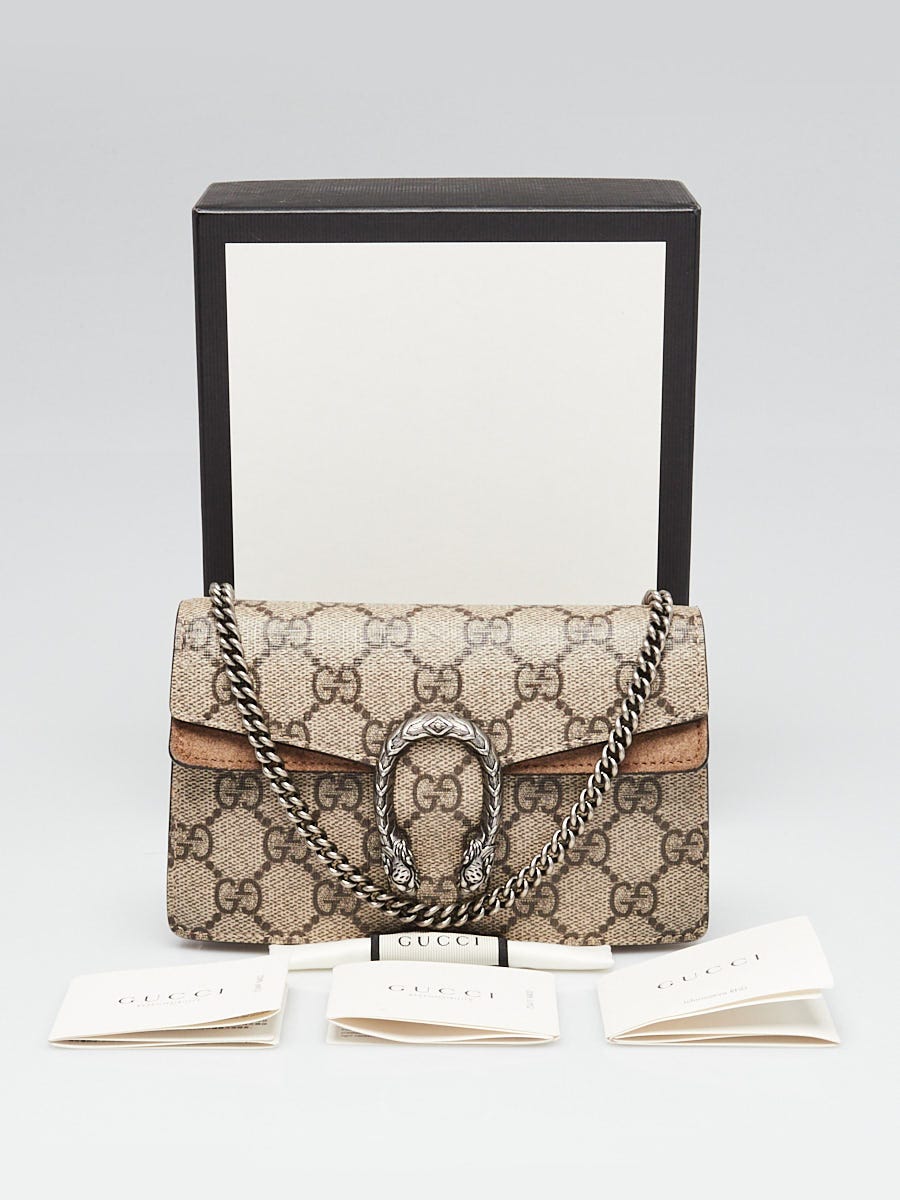 Gucci Beige/Ebony GG Supreme Coated Canvas/Suede Super Mini