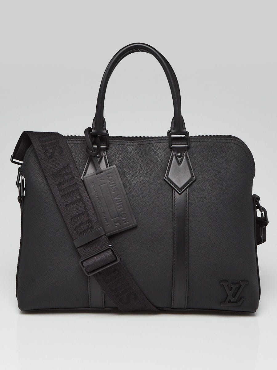 Louis Vuitton Black Aerogram Leather Takeoff Briefcase Bag
