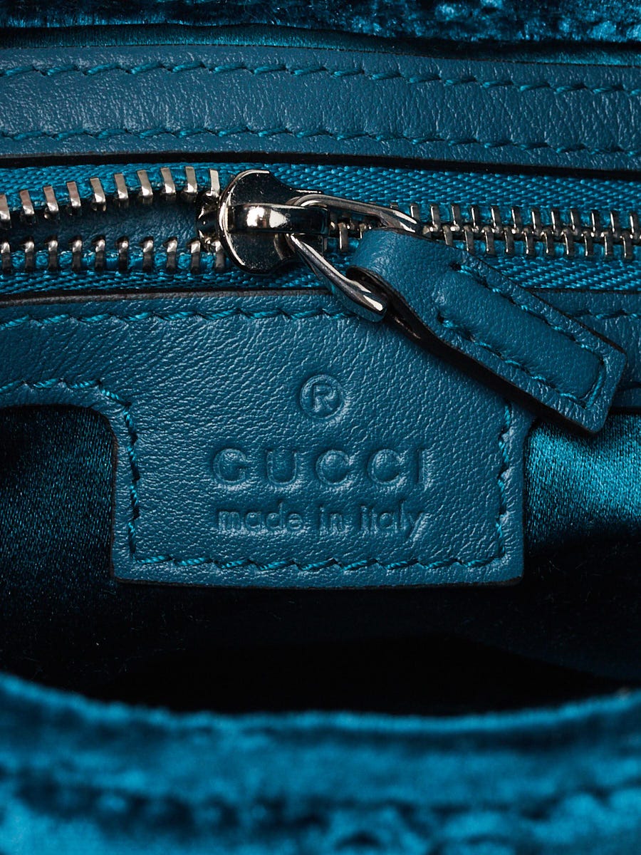 Gucci Teal Velvet GG Jackie 1961 Small Crossbody Bag | Yoogi's Closet