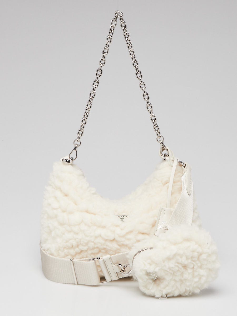 Prada Naturale Wool Cashmere Shearling 2005 Re-Edition Shoulder