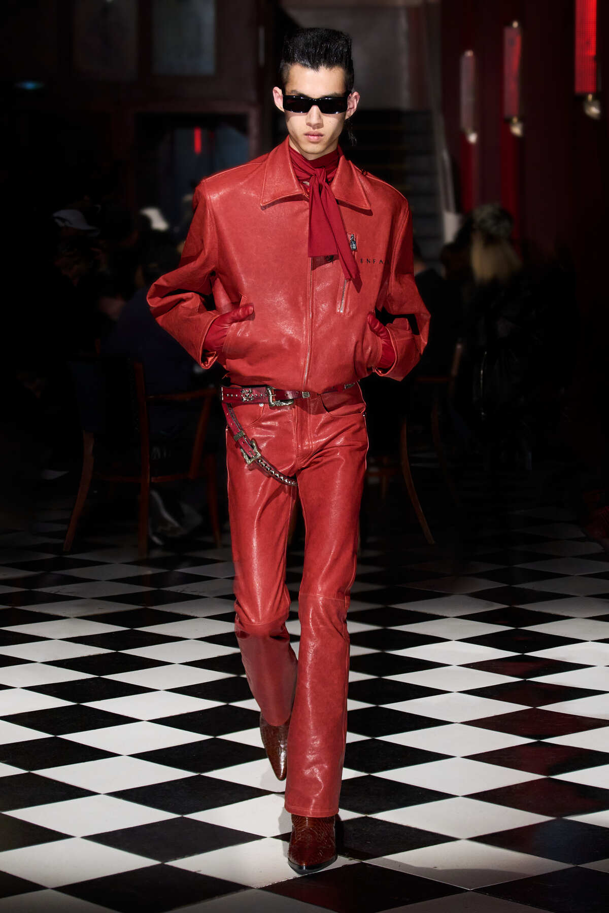 FW23 Opium Den Frank Leather Jacket Red – Backyardarchive