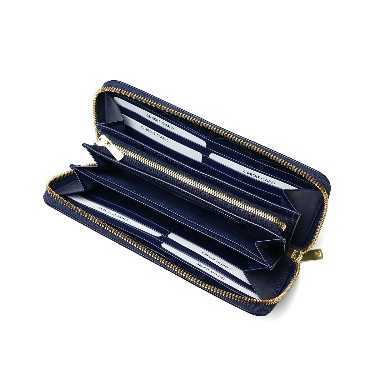 藍染め×クロコダイル ラウンドファスナー 長財布 ZWL8000