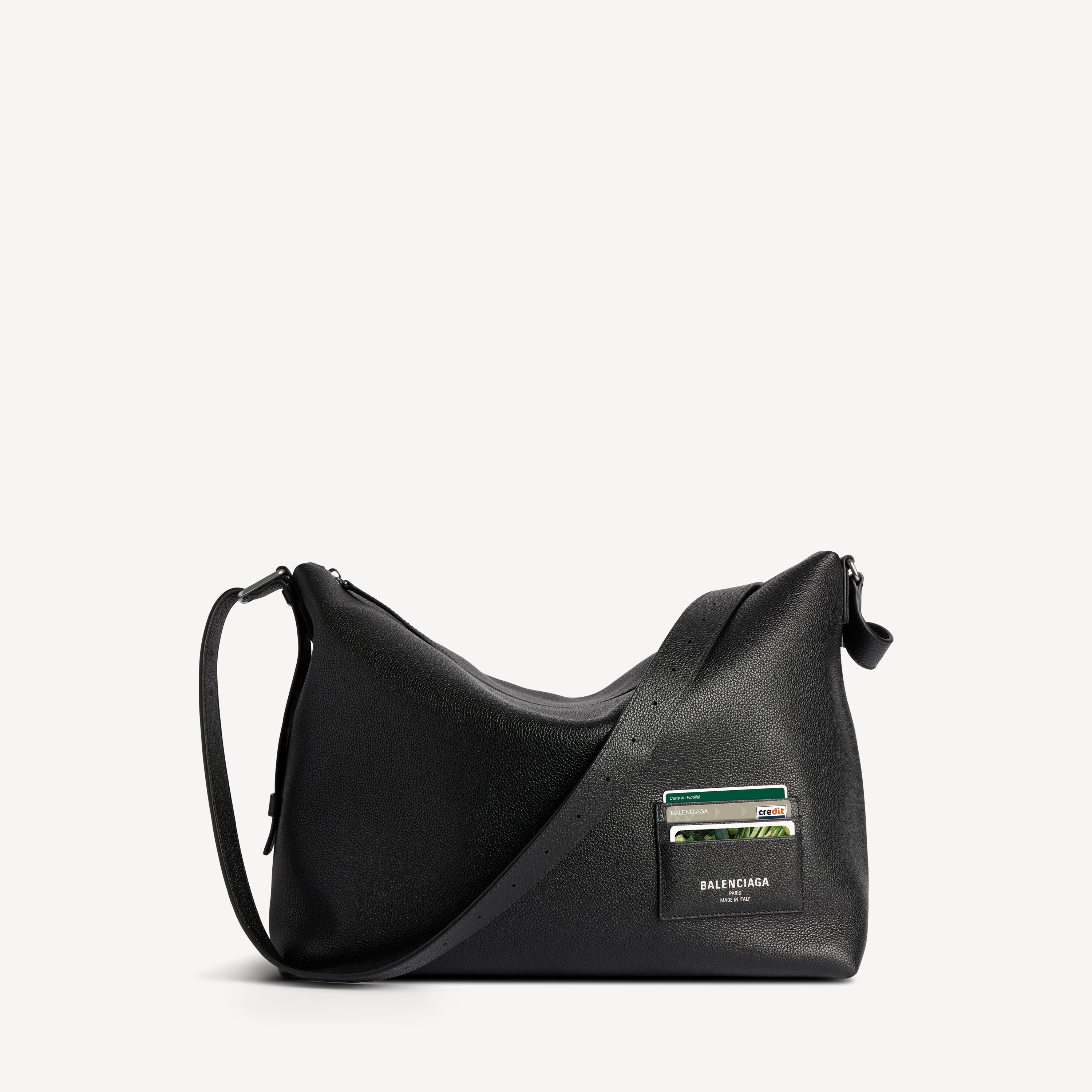 Men's Credit Messenger Bag Large in Black | Balenciaga US