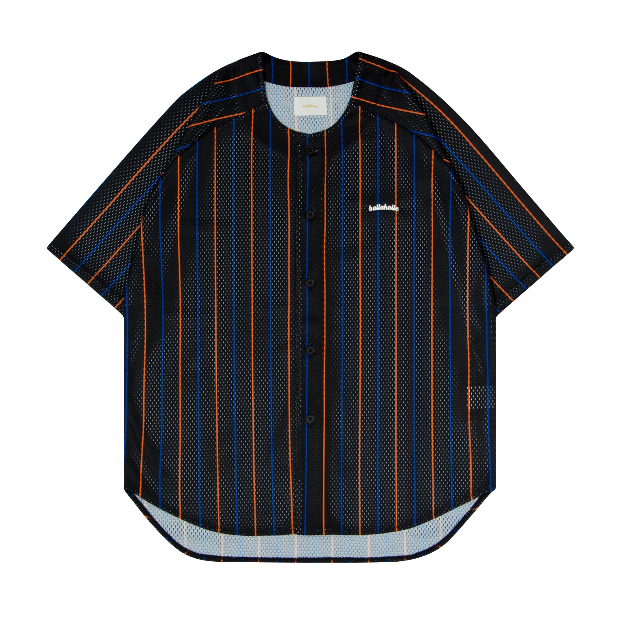 Stripe Mesh BB Shirt (black/blue/orange) – ballaholicオンライン