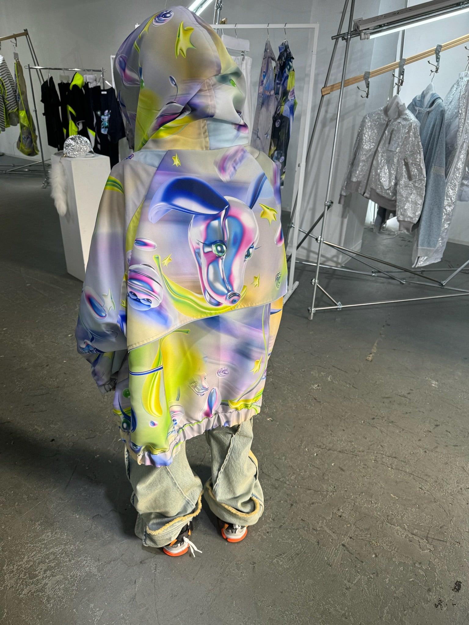 グラフィックハイネックビッグパーカー - Grey – BALMUNG