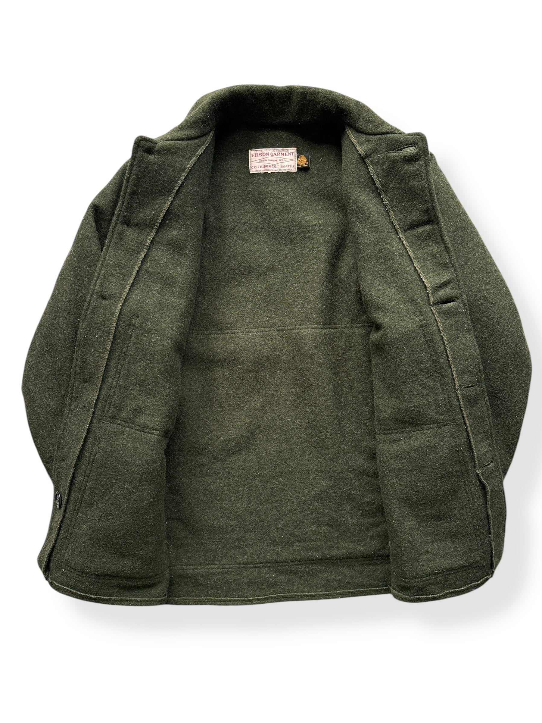 Vintage 80s Era Filson Forest Green Double Mackinaw Cruiser SZ 40