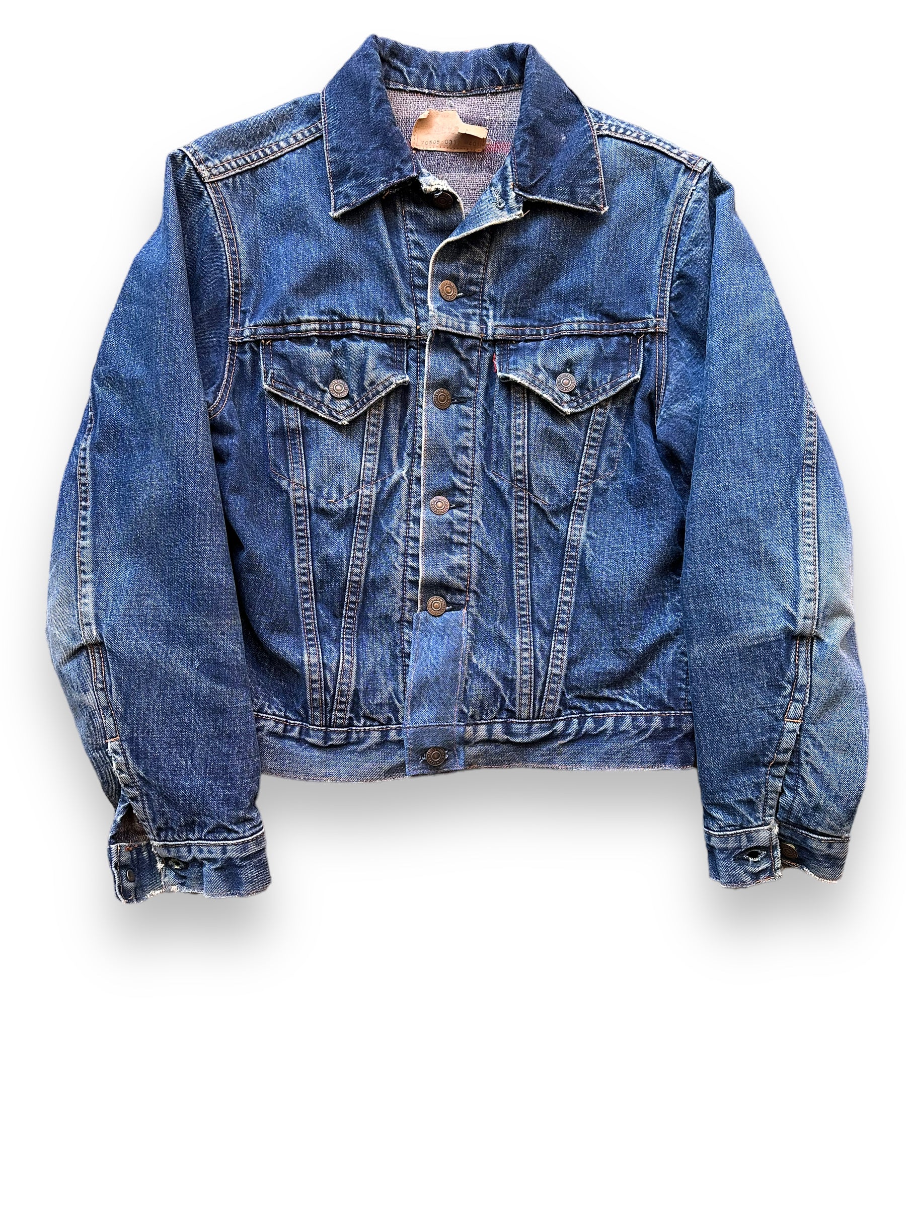 Vintage Levi's Big E Blanket Lined 70505 Denim Jacket SZ 40