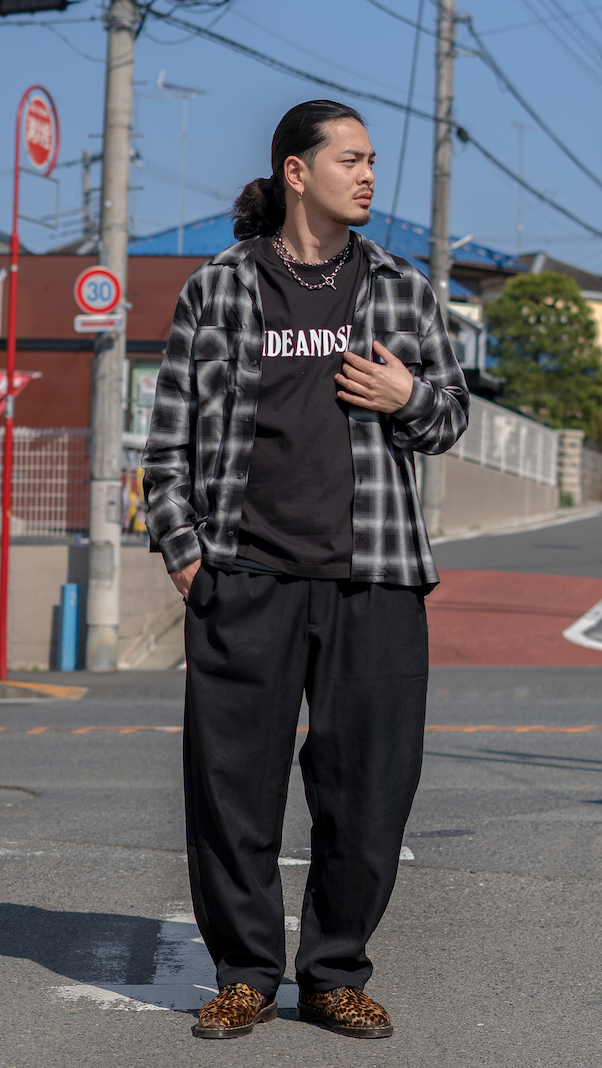 Hide and Seek Ombre Check L/S Shirt(23ss)(BLK) – BASE L.H.P