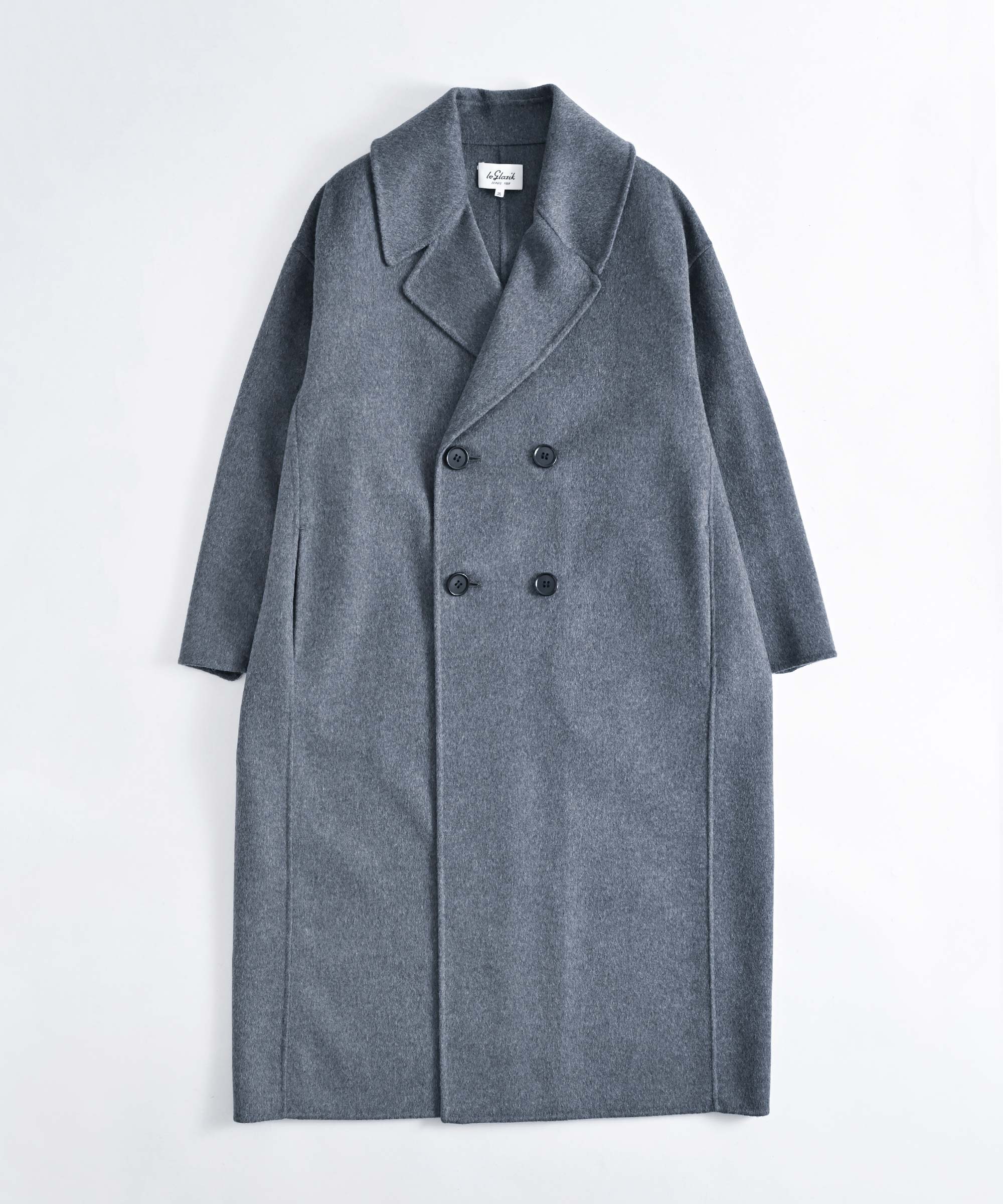 ウール テーラードカラー ロングコート ダブルブレスト – BASIC AND