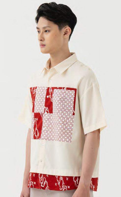 パッチワーク風半袖シャツ – bateeq japan