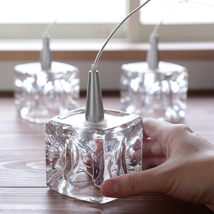 ペンダントライト 3灯 ガラスキューブハロゲン ダイニング用 食卓用