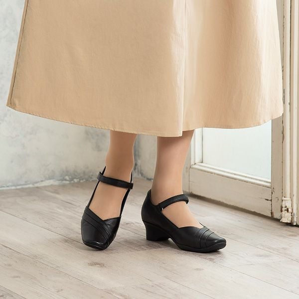 スクエアトウ軽量ウェッジダブルベルトスニーカー【返品交換不可