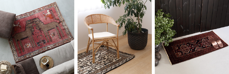 トライバルラグ バスケット バルーチ ヴィンテージラグ グリーンポッド