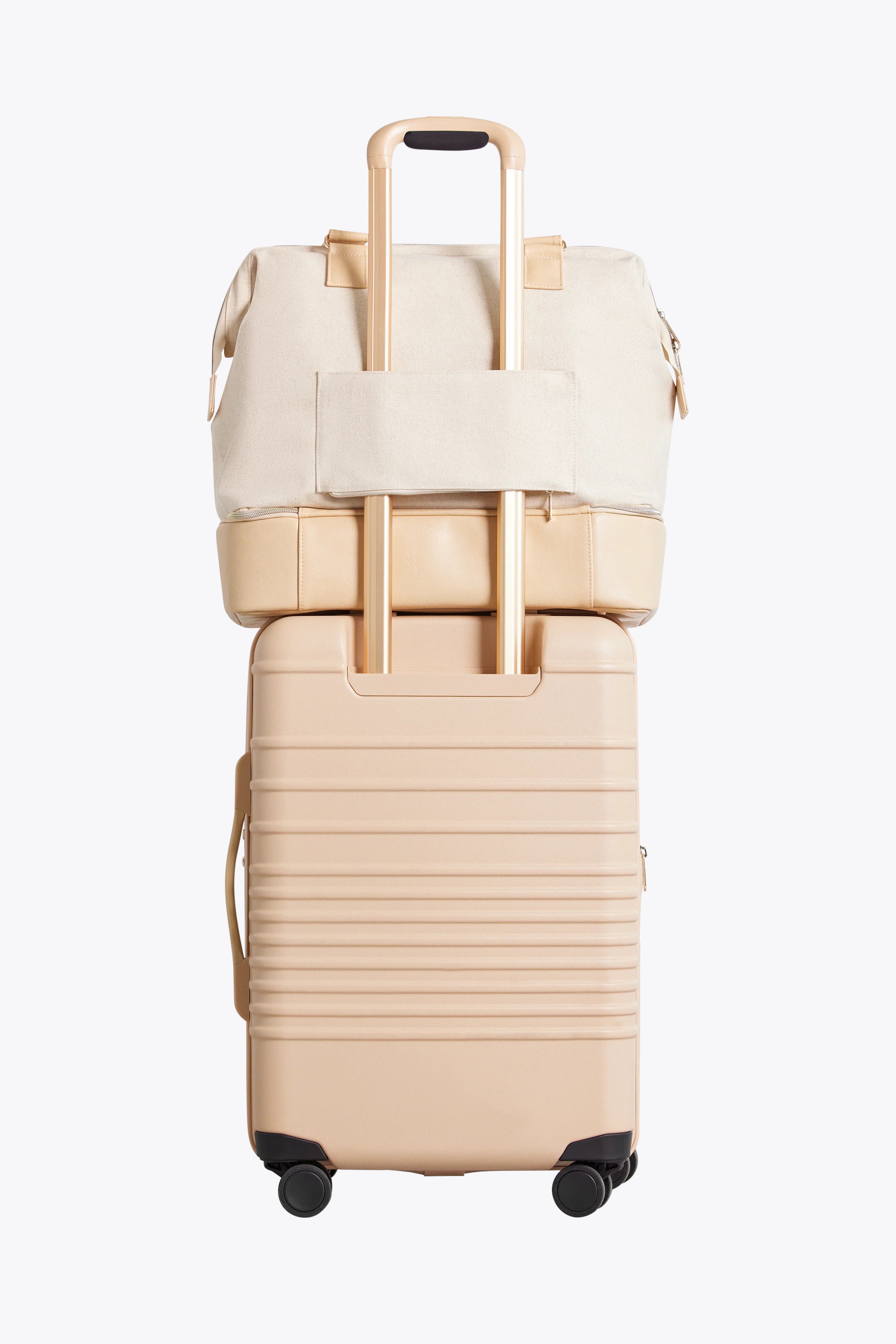 BÉIS 'The Mini Weekender' In Beige - Small Beige Weekender Bag