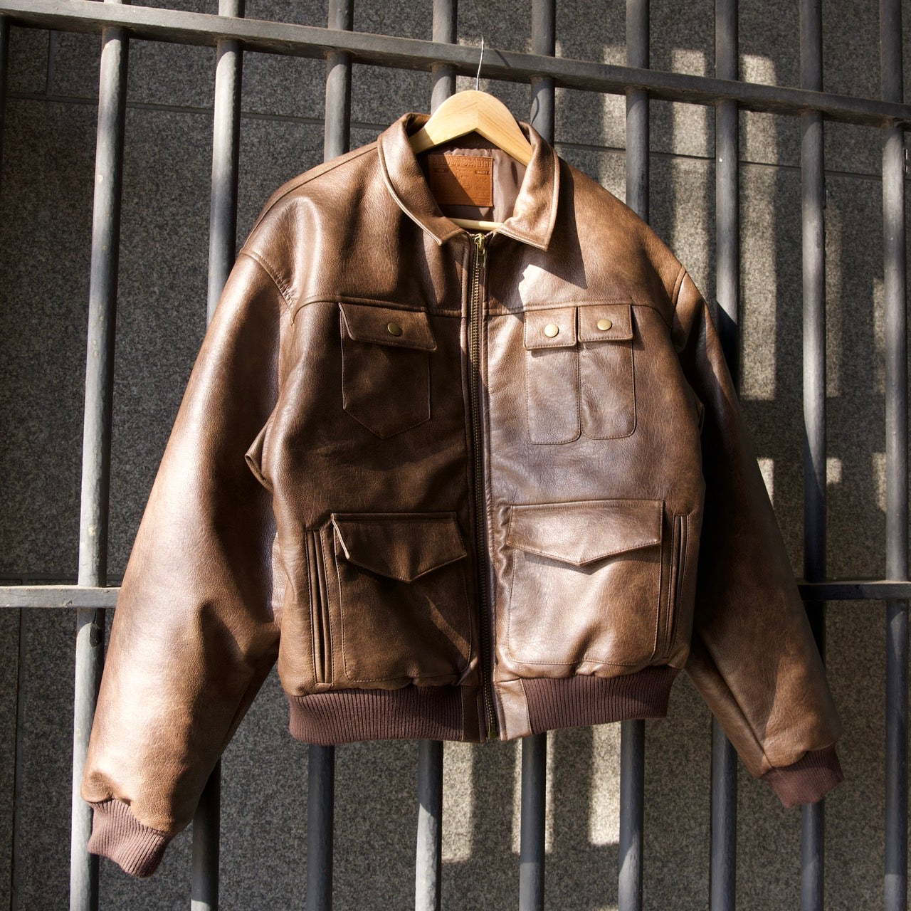 Vintage style Multi-Pocket Leather Jacket – BELVET