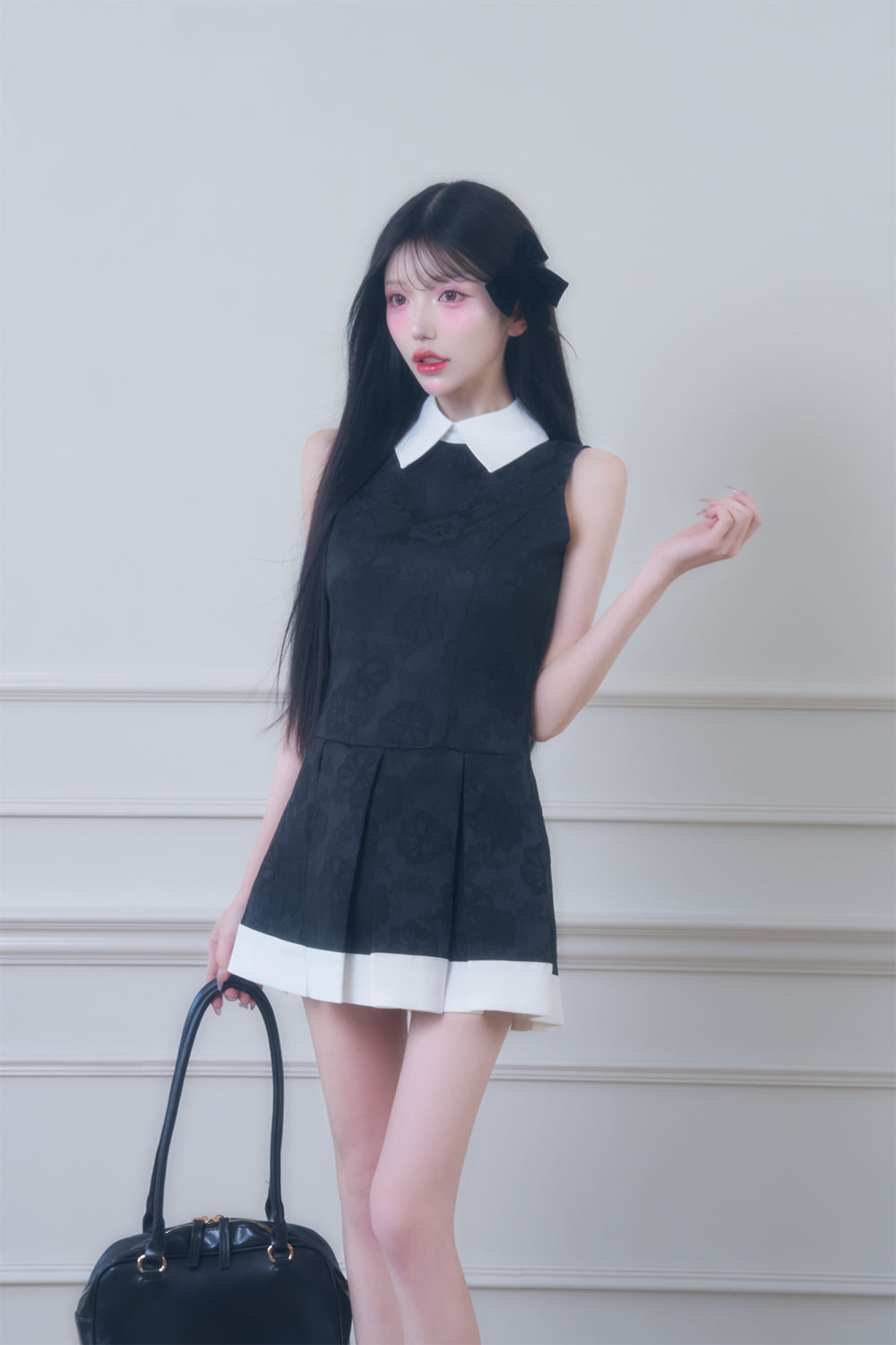 ジャガードプリーツワンピース