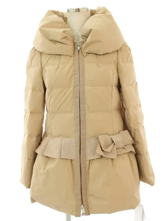 エムズグレイシー ダウンコート カメリアボタン ダブルジップアップ