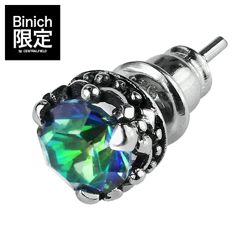 クラウンクロスミスティッククォーツスタッドピアス｜シルバー