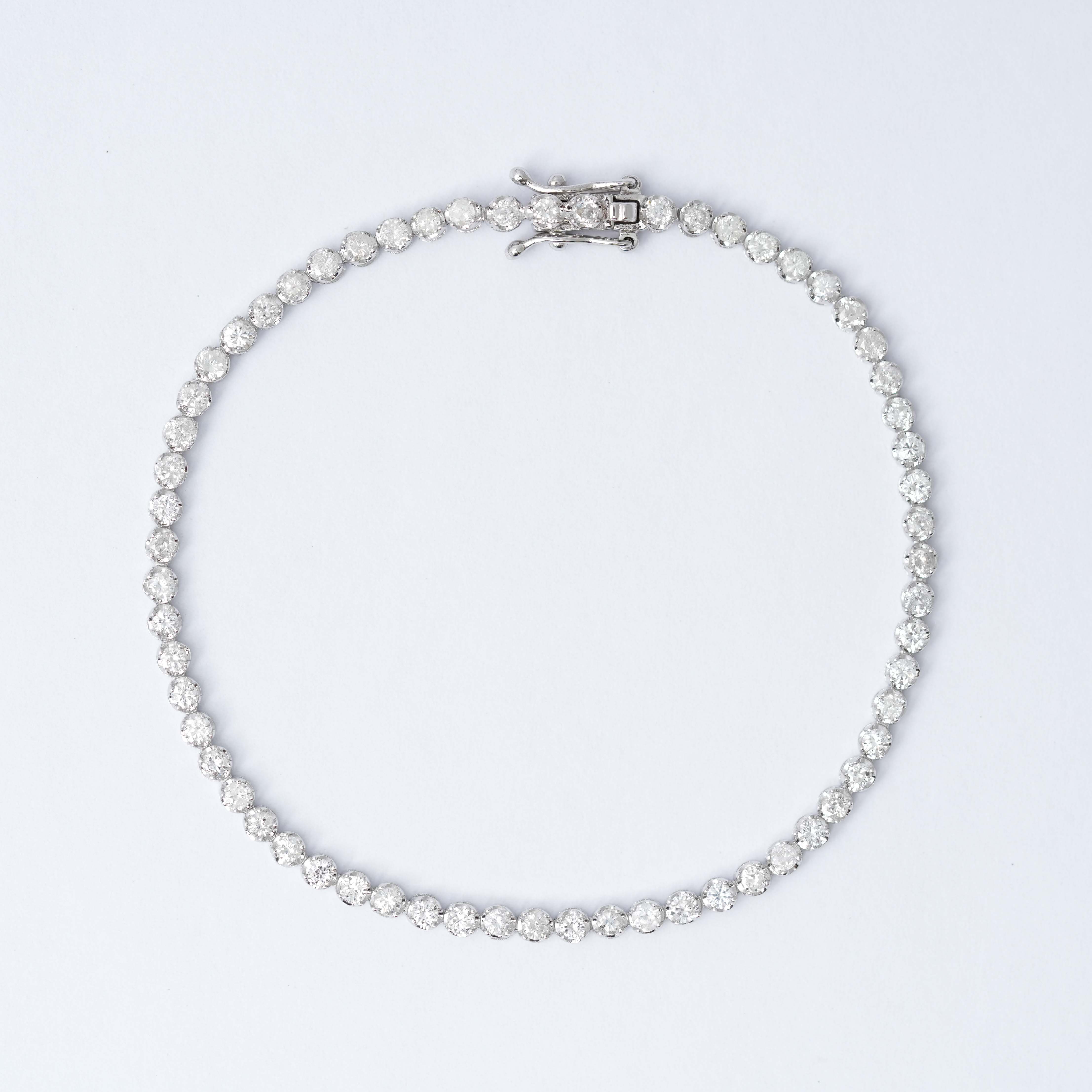 ダイヤモンド テニスブレスレット – K18WG、2.0ct