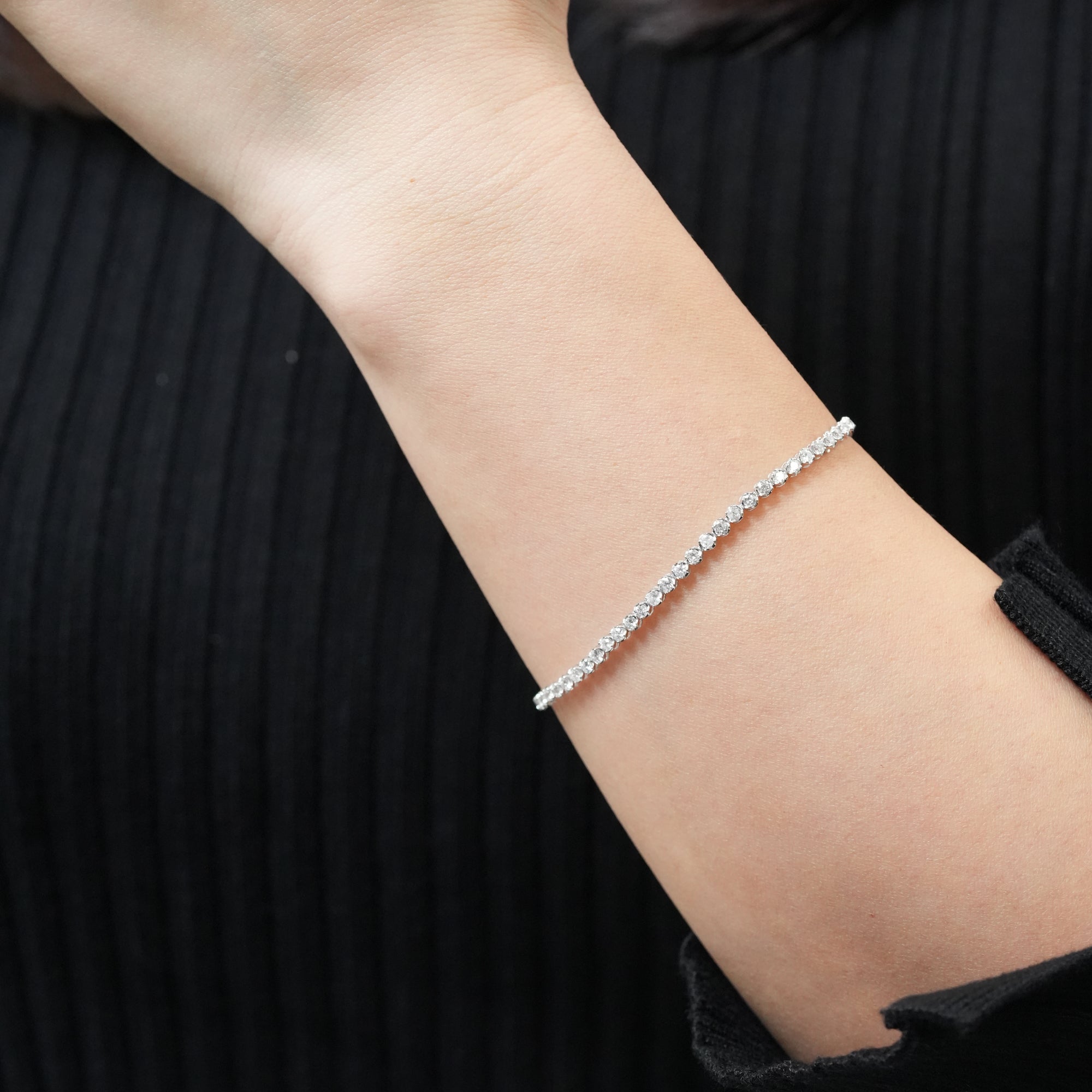 ダイヤモンド テニスブレスレット – K18WG、2.0ct