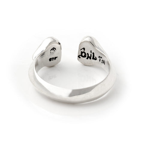 Double Tribal Heart Ring - Small - Bill Wall Leather Inc.