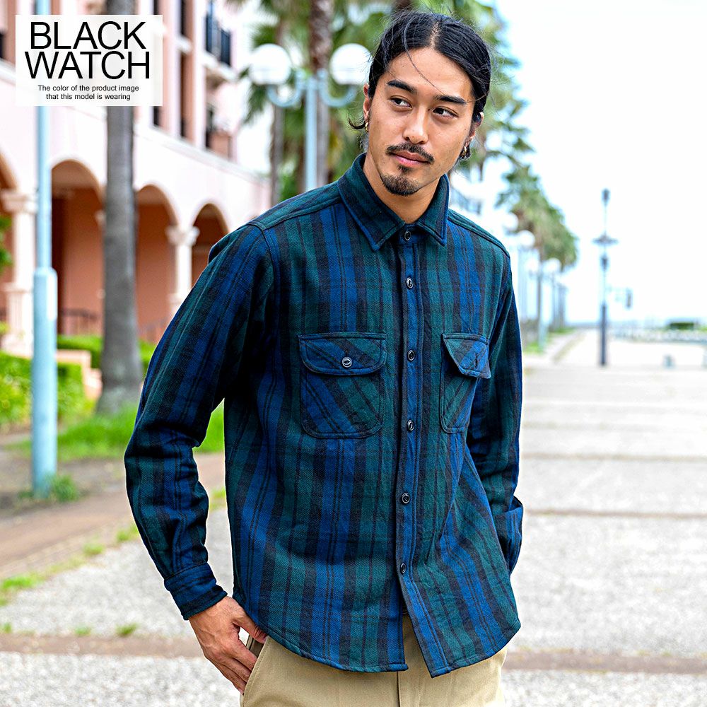 シャツ メンズ ALCARZA(アルカルザ)ヘビーフランネル長袖チェック