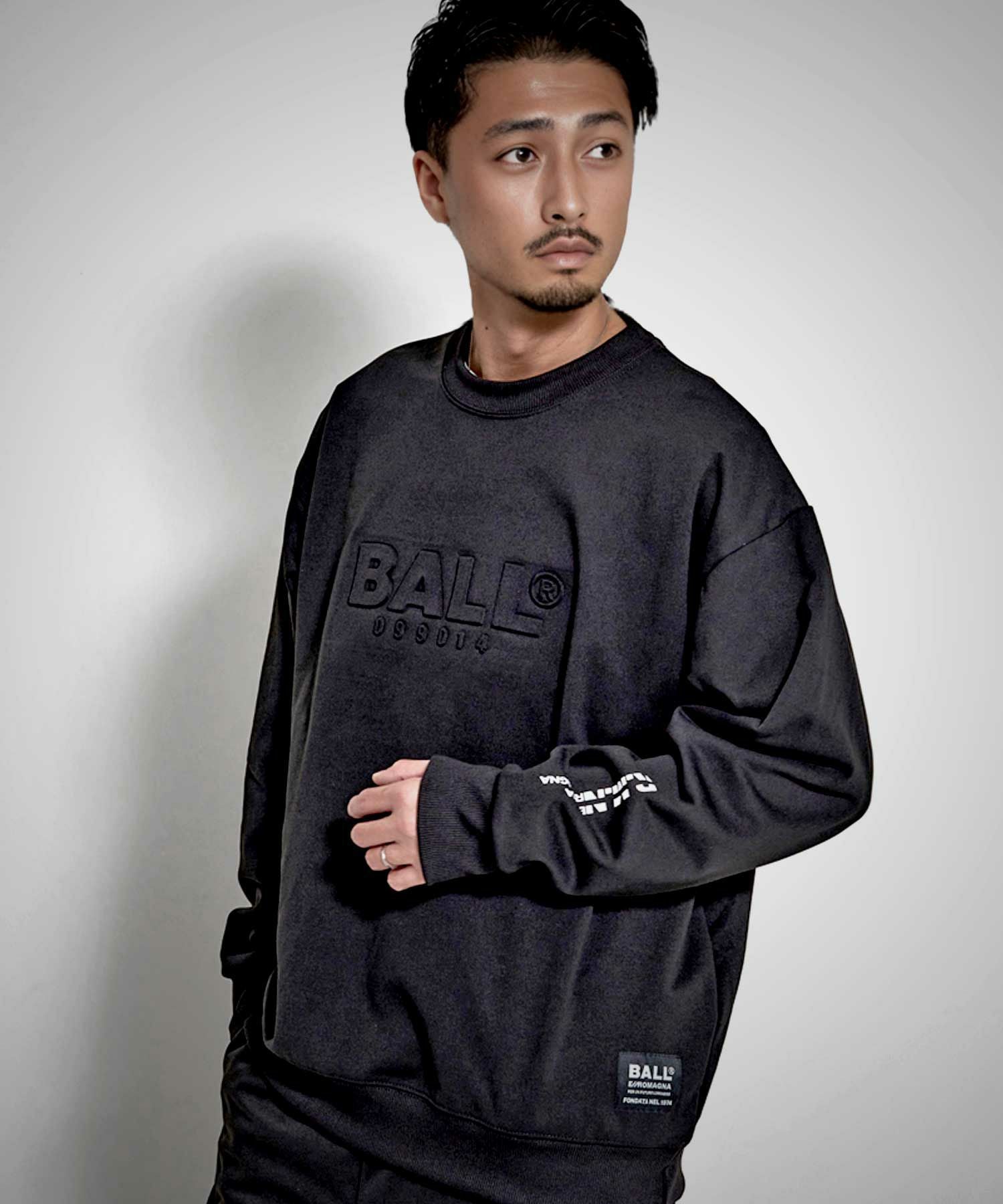 スウェット メンズ BALL(ボール)クルーネック ストレッチダンボール