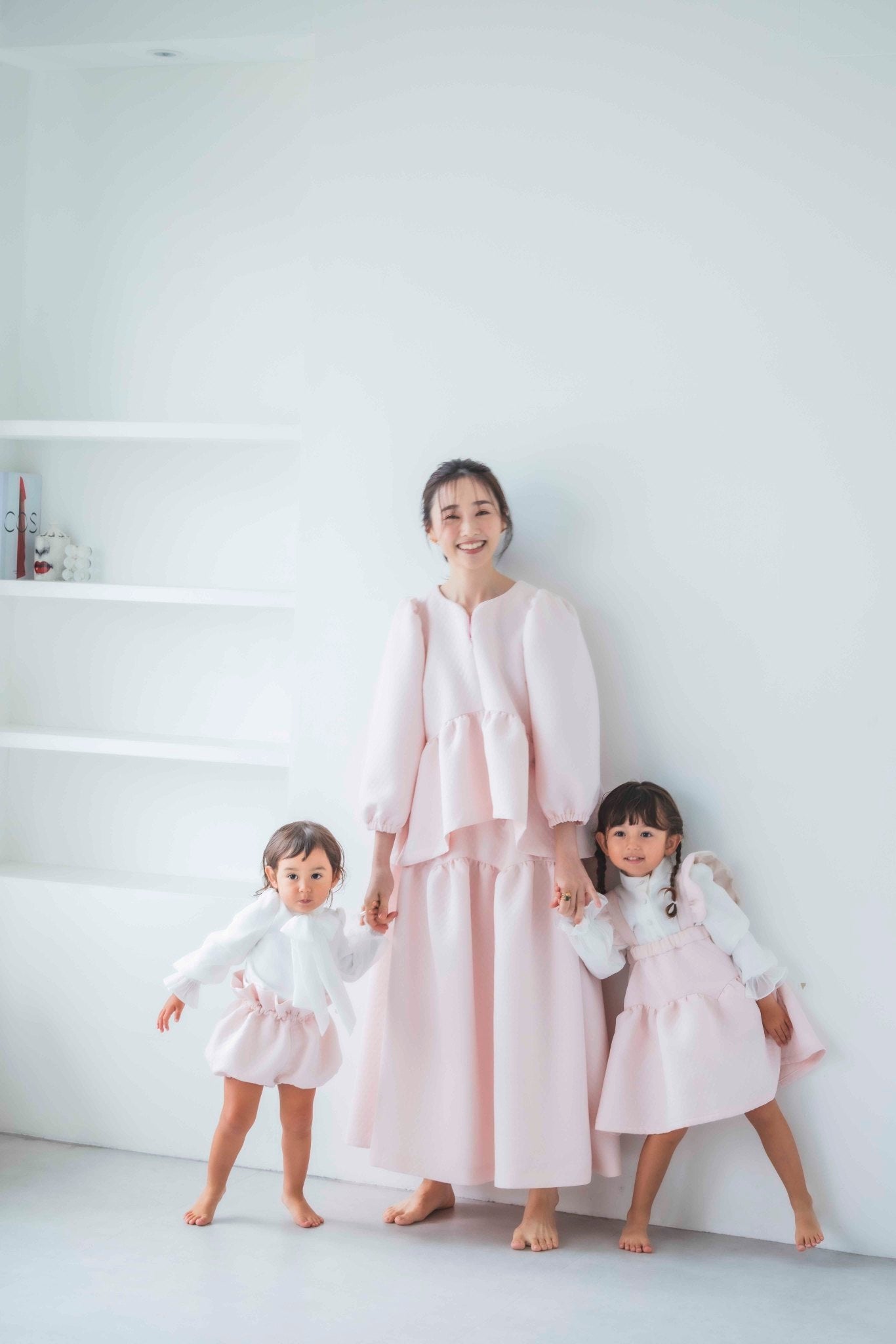 ハートカッティング キルティング長袖トップス（ピンク）【お上品な