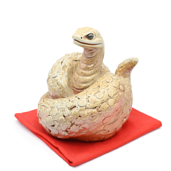 備前焼 干支（巳）【白備前】作家：17代 木村 玉舟 - 備前焼通販