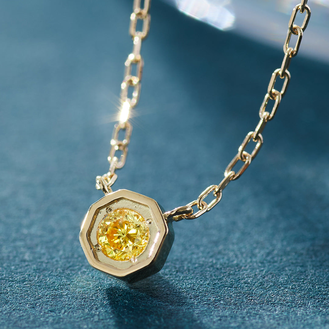 ビズー公式】イエローダイヤモンド K18/PTネックレス・アン | 希少石