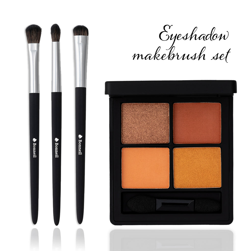 クシェ・ド・ソレイユ オレンジ4色パレット&アイシャドウブラシ3本