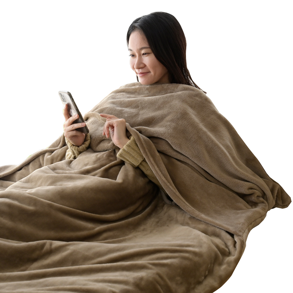 YAMAZEN USB着る電気毛布 YXPD-15 135-180cm ブラウン YAMAZEN USB着る