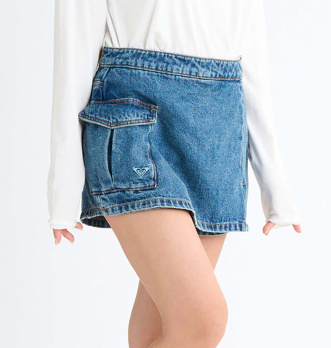 OUTLET】Roxy LIVED IN DENIM SKORT ウィメンズ デニムスコート