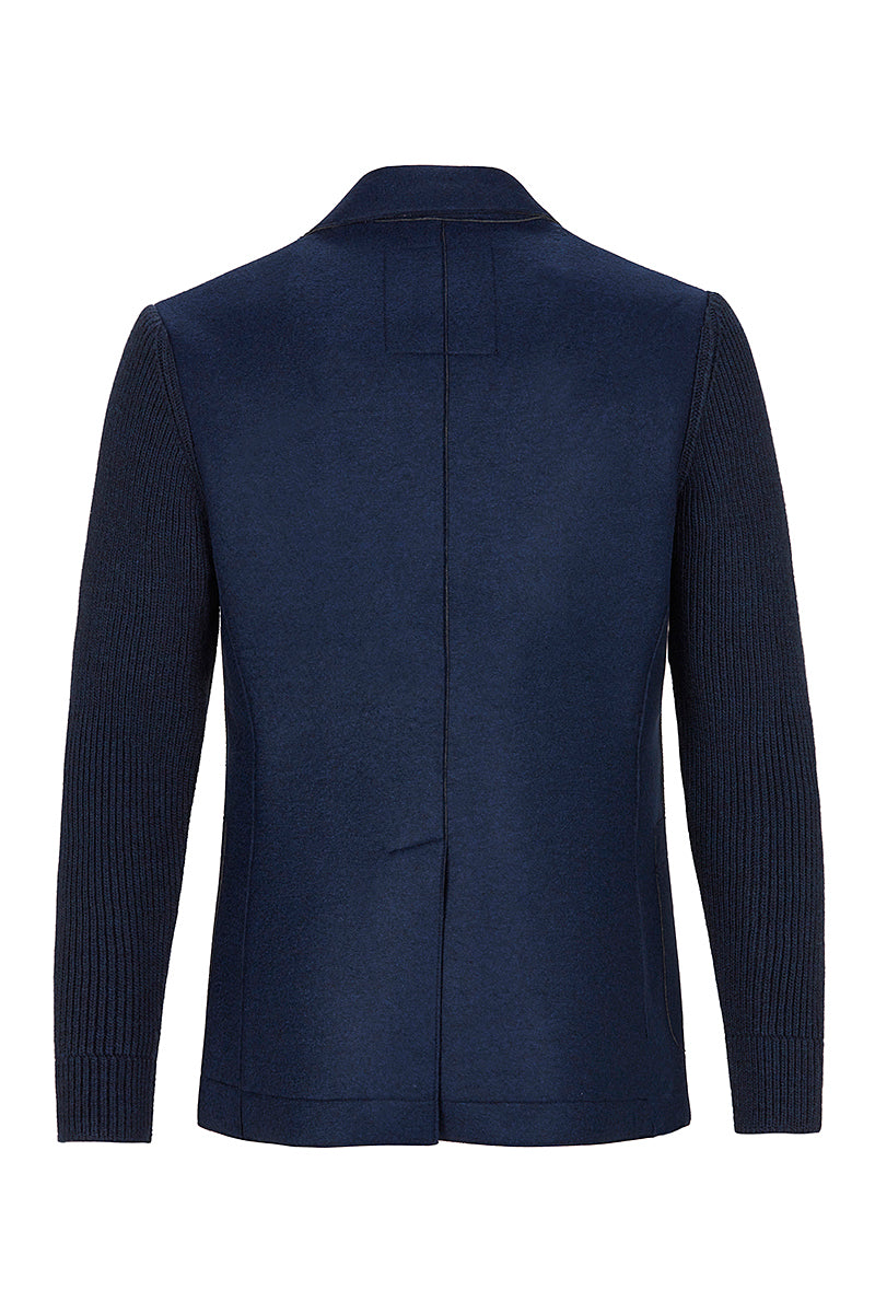 SMIT153 ニットスリーブボンディングジャケット / Col：NAVY ネイビー