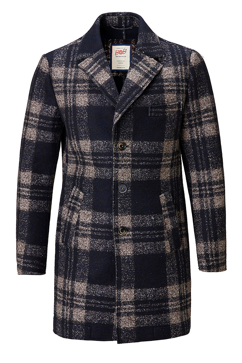 ANDY179 シルクブレンドチェックパターンチェスターコート / COL：VAR1