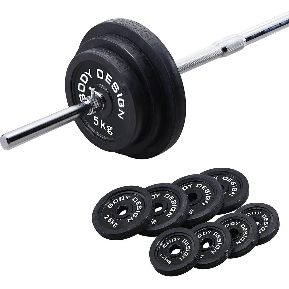 ラバーバーベルセット 70kg / シャフト180cm・160cm | ボディデザイン