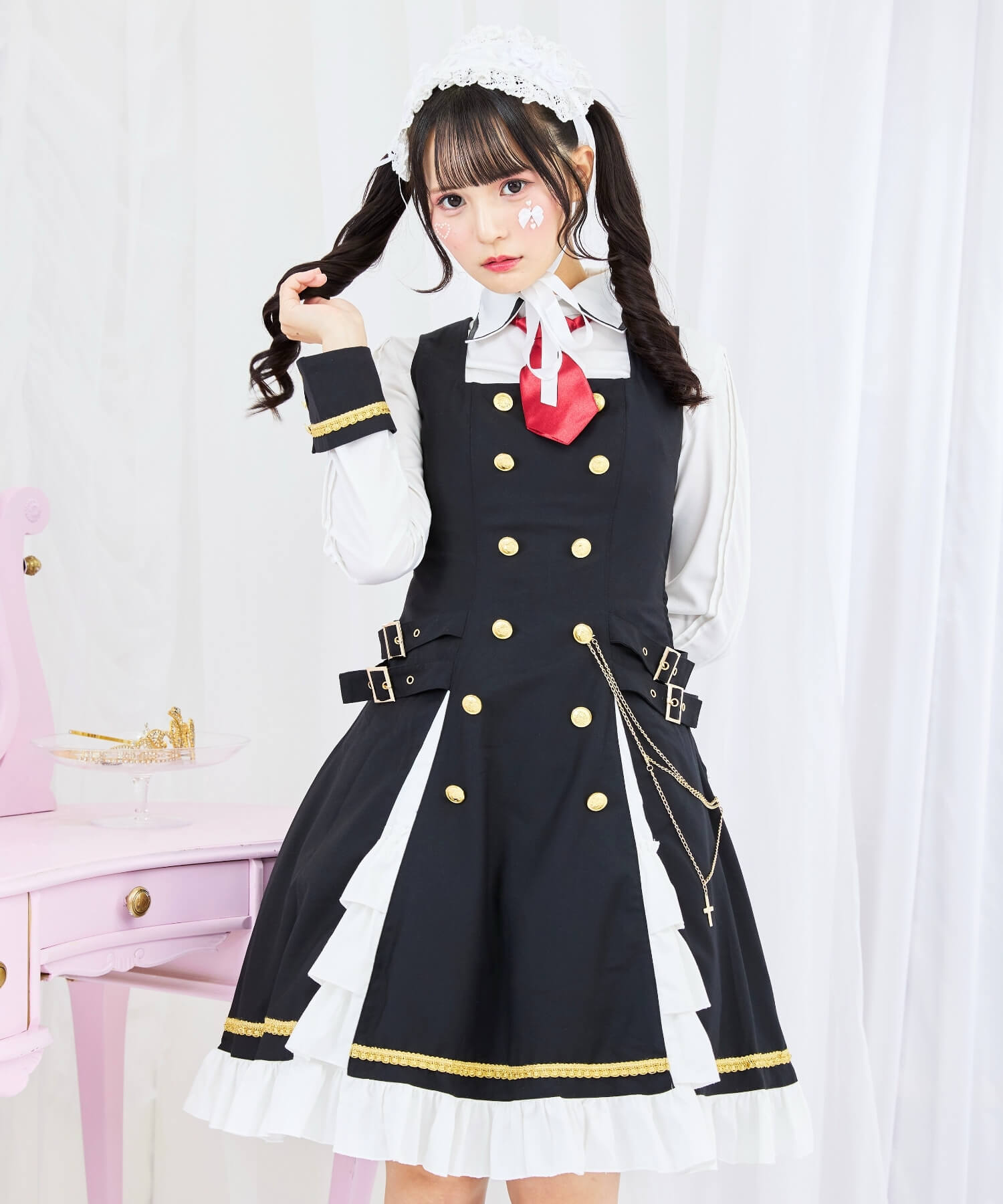 3way ゴールドチェーンのパンクジャンパースカート 8点セット