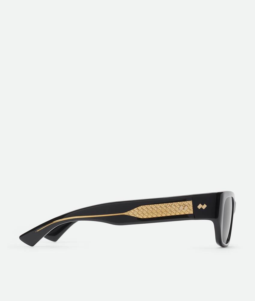 Intrecciato Square Sunglasses in Black/grey | Bottega Veneta US