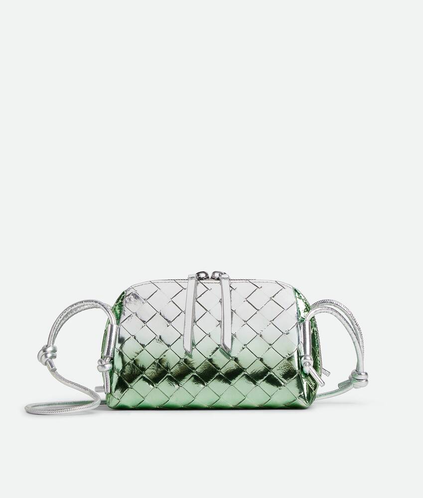 Women's Concert Pouch in Silver/fresh mint | Bottega Veneta US