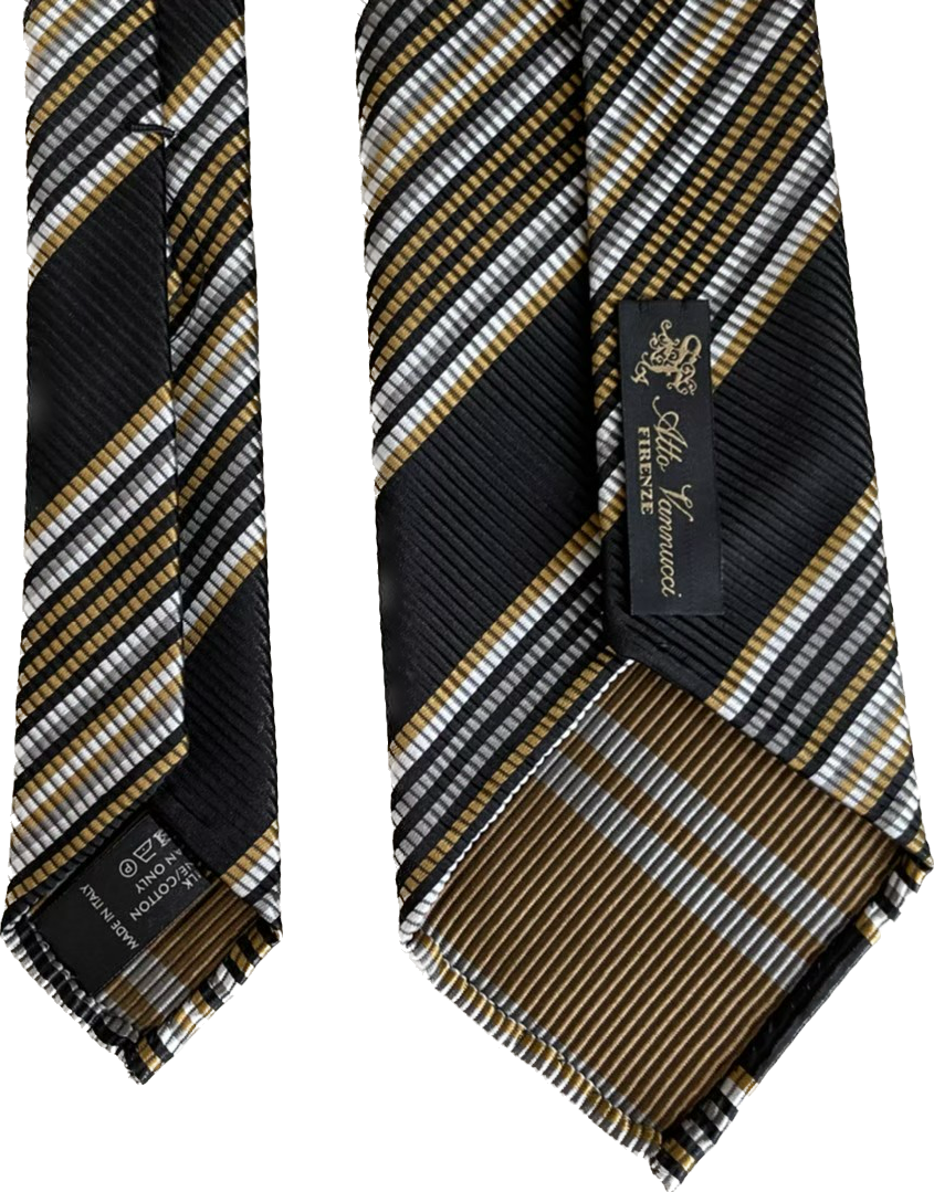 Atto Vannucci｜ネクタイ｜レジメンタル｜ブラック – BOW RIVAN