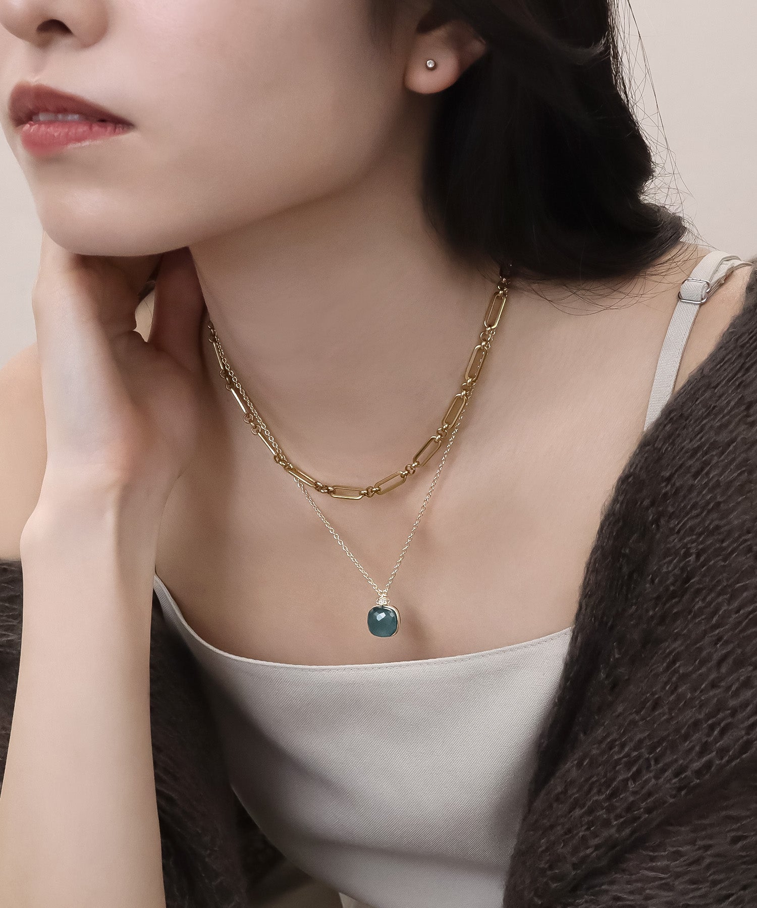 blackdia ocean ジルコニア クォーツボトル ネックレス( 2size / 10color )